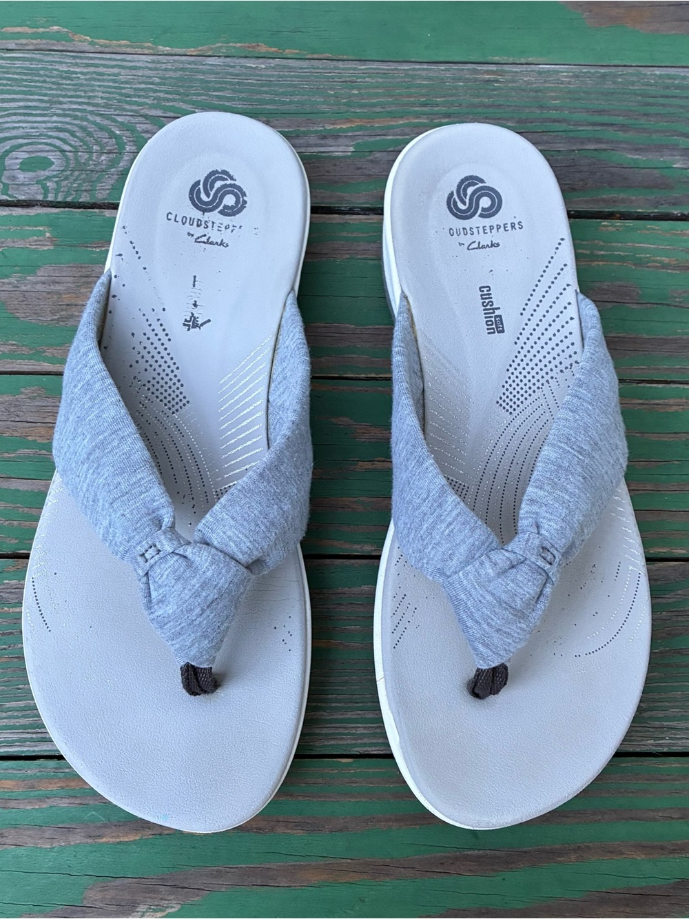 Clarks CloudSteppers Arla Glison Gray  Sandals Sz 7 Slippers Flip Flop - Picture 10 of 12